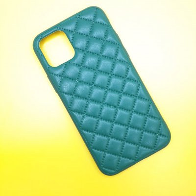 Чехол силикон iPhone 11 кожаное плетение (Зеленый)