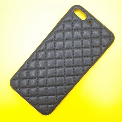 Чехол силикон iPhone 7/8 Plus кожаное плетение (Черный)