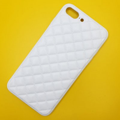 Чехол силикон iPhone 7/8 Plus кожаное плетение (Белый)