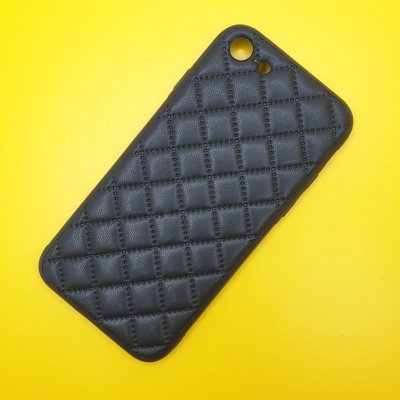 Чехол силикон iPhone 7/8/SE (2020) кожаное плетение (Черный)