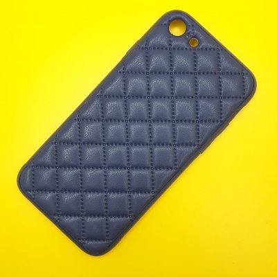 Чехол силикон iPhone 7/8/SE (2020) кожаное плетение (Синий)
