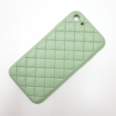 Чехол силикон iPhone 7/8/SE (2020) кожаное плетение (Светло-зеленый)
