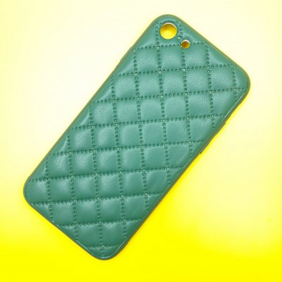 Чехол силикон iPhone 7/8/SE (2020) кожаное плетение (Зеленый)