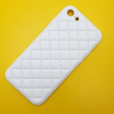 Чехол силикон iPhone 7/8/SE (2020) кожаное плетение (Белый)