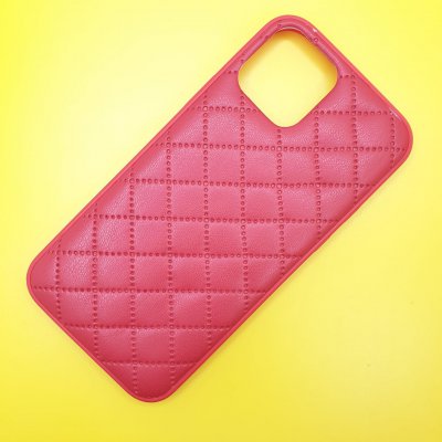 Чехол силикон iPhone 12/12 Pro кожаное плетение (Красный)