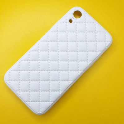 Чехол силикон iPhone XR кожаное плетение (Белый)