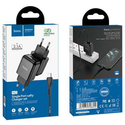 СЗУ на 2 USB 2.1A с кабелем Micro-USB 1M Borofone BN2