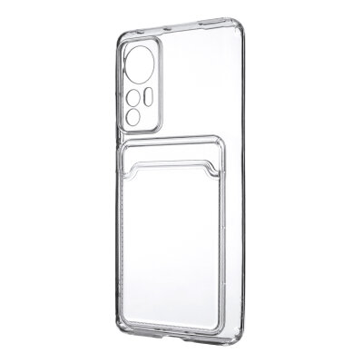 Чехол силикон Xiaomi 12/12X с карманом для карты прозрачный